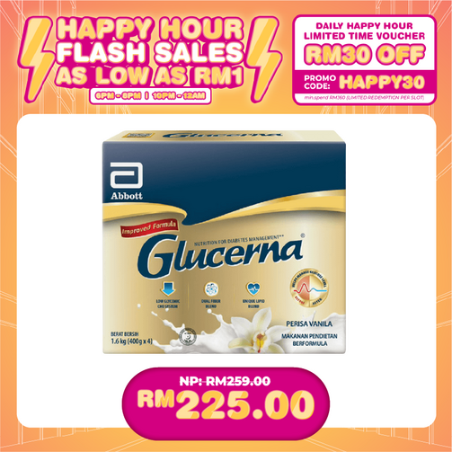 (HAPPY HOUR) GLUCERNA VANILLA BIB (1.48KG/1.6KG)